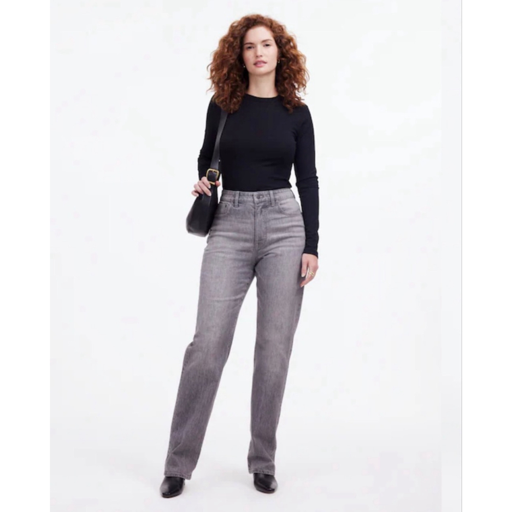 Madewell Gray '90s Straight Leg Jeans Size 31 Hallandale Wash
